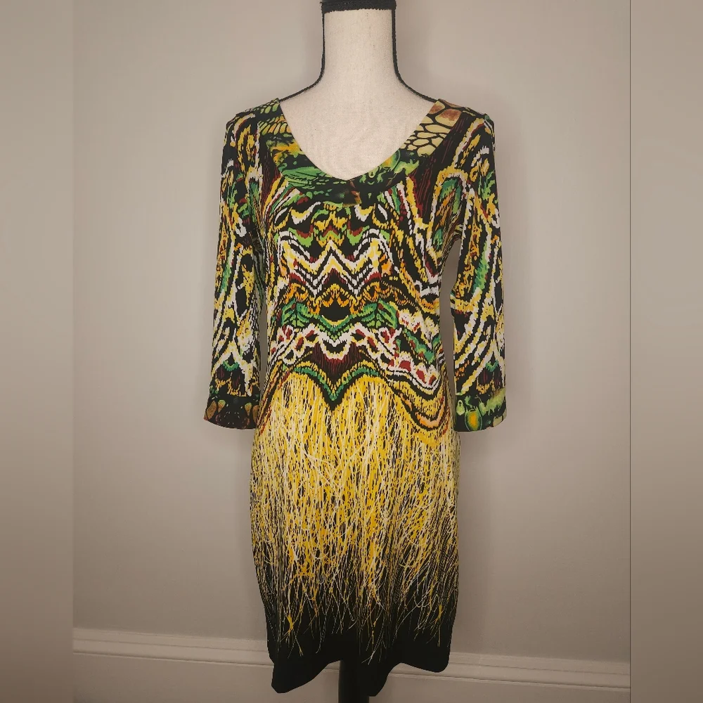 BCBGMaxAzria Multicolor Patterned Dress - Picture 1 of 4